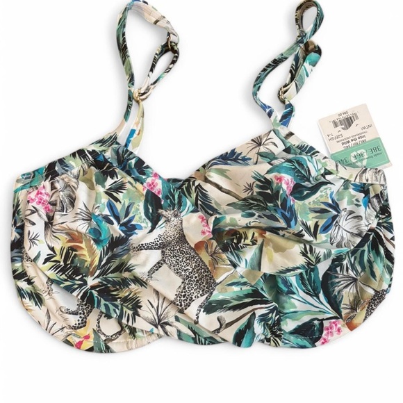 Tropical Print Bikini Top - Picture 1 of 4